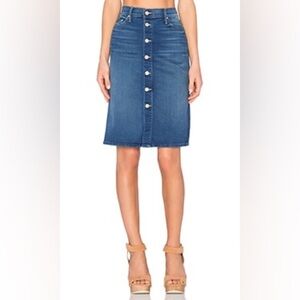 MOTHER High Waist Button Midi Skirt in Blue Moon Sz 26 (14)